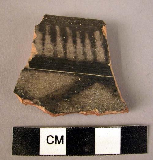 Rim potsherd - gray painted and relief; slip in (B6) Type Series