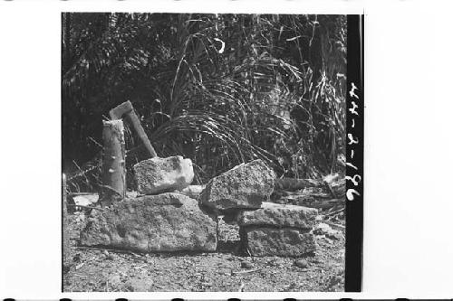 Round altar top of East Mound Plaza Group I.  Probably the same as 44-2-193, 44-
