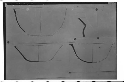 Clay specimens fragments.  Drawings by A.Tejeda.