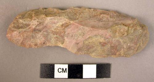 Chalcedony bifacially worked chisel/gouge, trimmed both ends - 4"