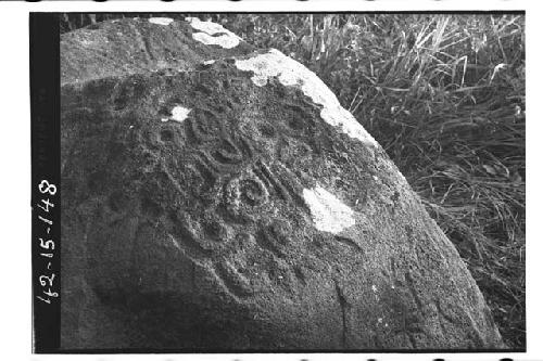 Boulder with curvolinear design in style of Tuxtla Chico