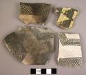 Black-on-white potsherds