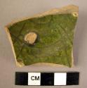 Base potsherd - green glaze