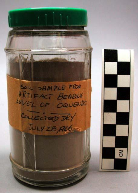 Soil sample in glass jar