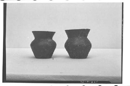 Polished brownware vases; Mound B, Tomb V