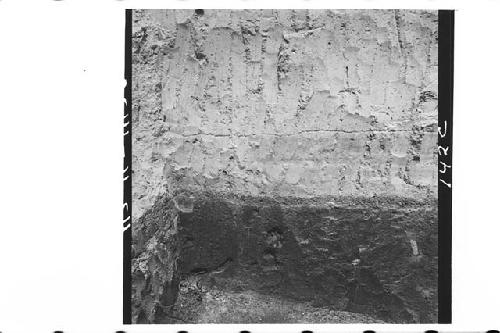 Profile of N-S exploration trench, north wall.