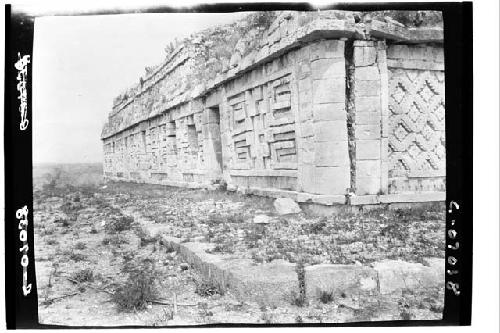 Rear facade of second story at  Monjas.