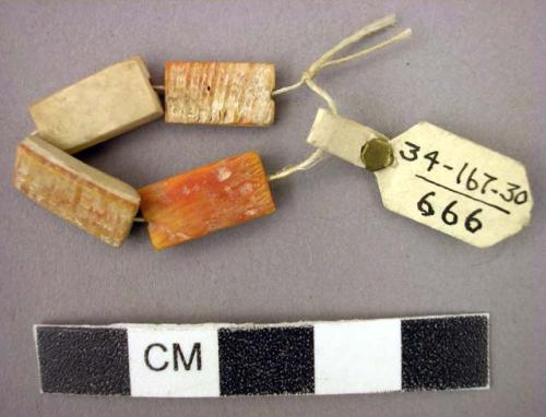 Rectangular shell beads