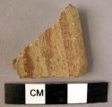 Rim potsherd - red painted ware (B6), coarse slip