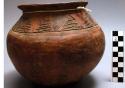 Small pottery vessel with incised designs. Nsuku