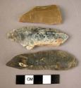 3 flint burins, type A11