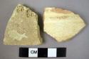 "Islamic ware" sherds - 1 stamped & combed