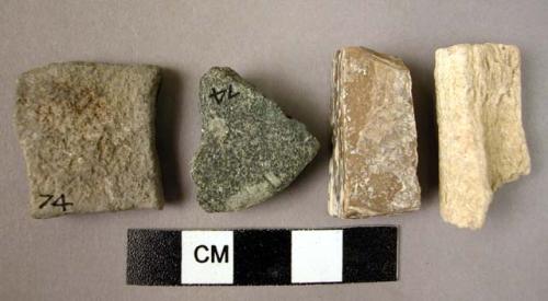 4 fragments of natural stone