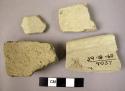 4 finer green buff potsherds - unclassified