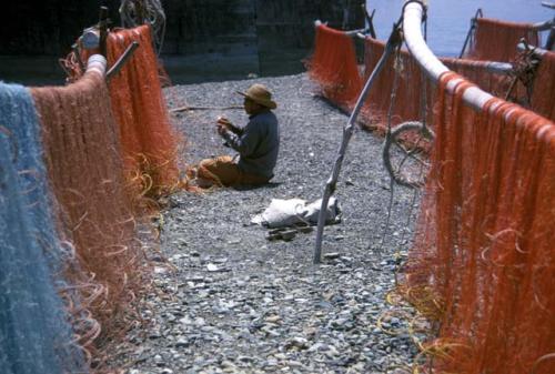 Tosa-Shimizu, Shikoku, mending nets