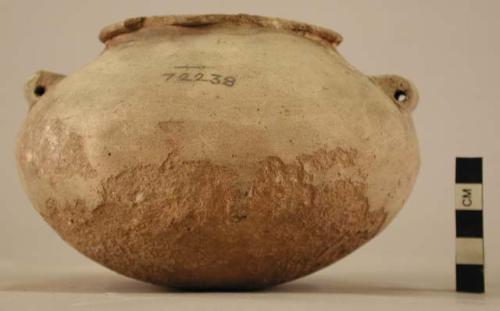 Bowl, pottery, with carrying lugs