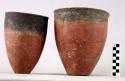 Pottery pots, red ware, black mouthed