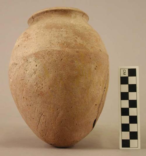 Pottery jar, unpol. red br. ware