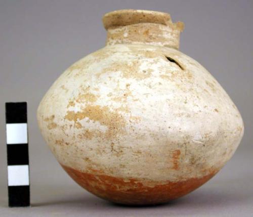 Pottery jar with constricted neck and broken lip - Lost Color ware