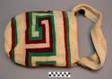 Large woven bag with shoulder strap; body of cotton, strap of fiber; +
