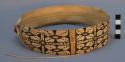 Palm head band with black and orange geometric designs - ceremonial