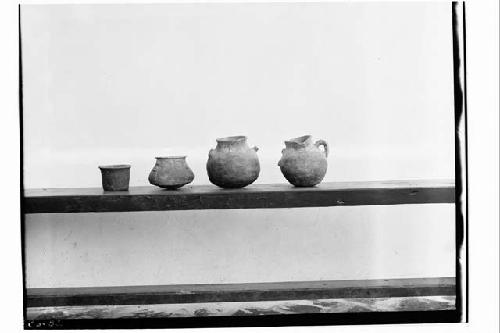 1 flower pot found under Stela B and 3 jars found under Stela I, ceremonial