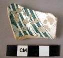 Potsherd - green and white glaze