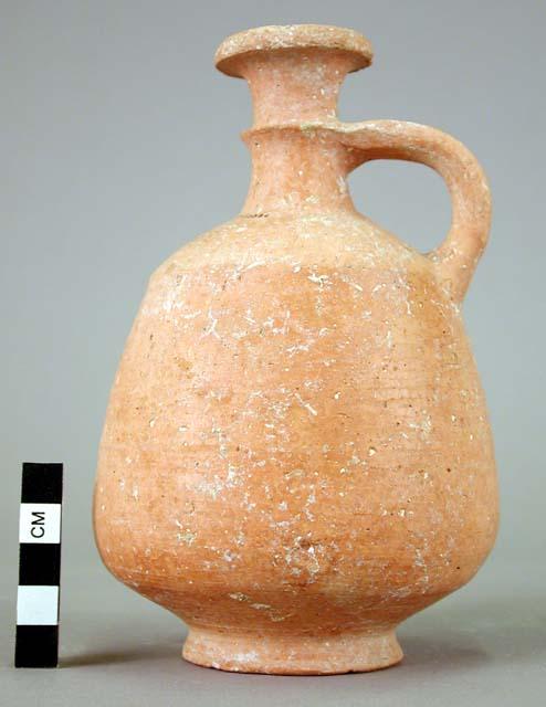 Burnished pottery juglet - ring base; throat collar;