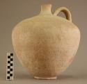 Large pyriform pottery jug (juglet series) with triple-strip shoulder handle