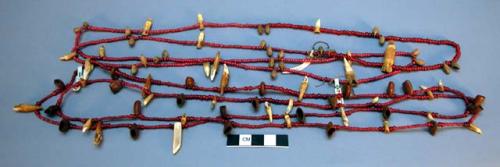 Woman's necklace, beads, teeth and seeds