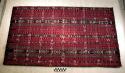 Double ikat patterned cloth of red, blue and white cotton; double ikat (jaspe) t