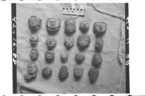 Twenty Pottery Solid Figurine Heads