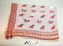 Servieta, or napkin, used for wrapping & carrying - white with red, green, blue,