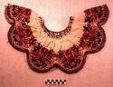 Woman's collar - white with brocaded & emmbroidered flower design in black & pur