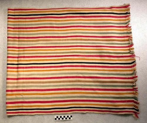 Servieta, or napkin, used for wrapping & carrying - white cloth with red, yellow