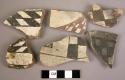 Black-on-white potsherds