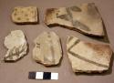 Black on white potsherds; type b