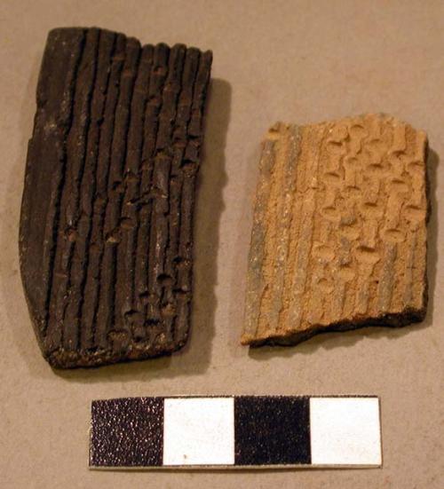 Potsherds; chaco polished black interior, Tularosa type