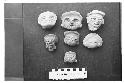 Figurine Heads; Including One Mould of Figurine Face