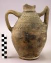 Pottery jar with 2 handles - gray ware, incised decoration