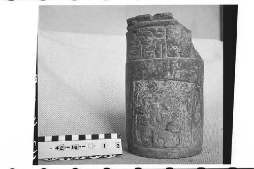 Pottery Vase with Carved Decoration in Panels