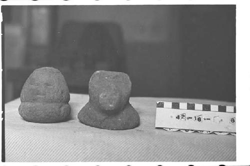 Two Carved Stone Pestles