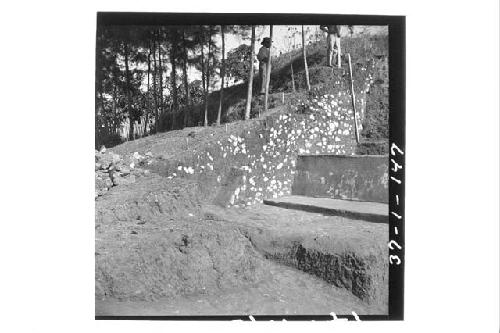 General view of vestiges of pyramids