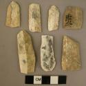 10 flint blade fragments