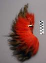 Ceremonial head ornament--crest of brownish horsehair dyed orange