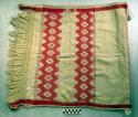 Tapele. red stripes and white background, red, white, and yellow embroidery. 126