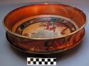 Wooden model of polychrome bowl with basal bevel