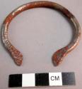 Narrow iron bracelet with recurved ends