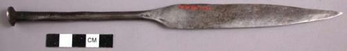 Hammered iron knife, made from a nail, mbako