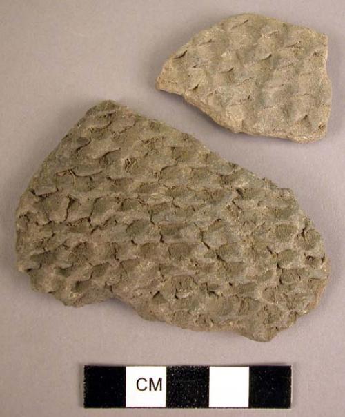 Corrugated grey ware potsherds